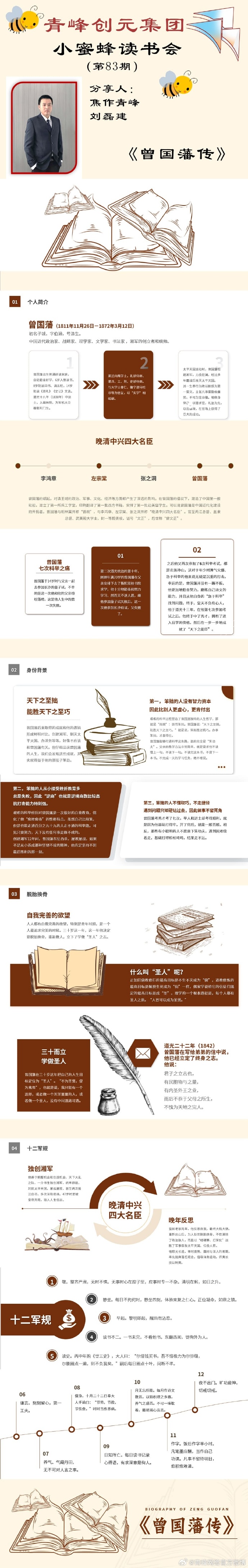 青峰创元集团“小蜜蜂”读书会第83期活动报道:《曾国藩传》---刘磊建