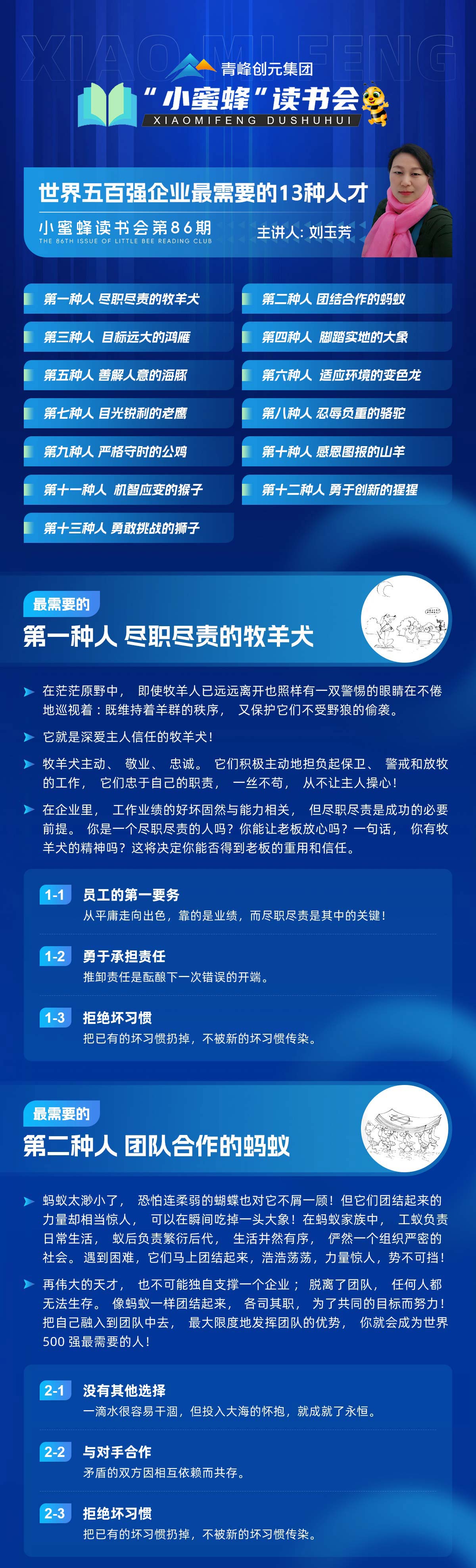 青峰创元集团“小蜜蜂”读书会第86期活动报道:《世界五百强企业最需要的13种人才》--刘玉芳